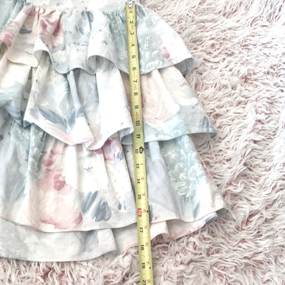 🍭VTG 80s new romantic floral tiered ruffle dress - Picture 12 of 12